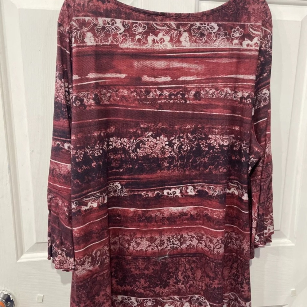Floral Striped Long Sleeve Top
